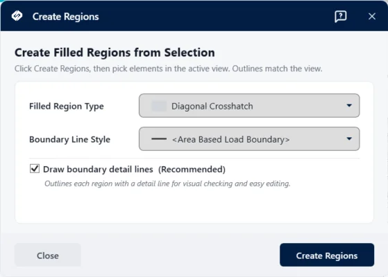 Region Builder — Regiones rellenadas a partir del contorno de los elementos.
